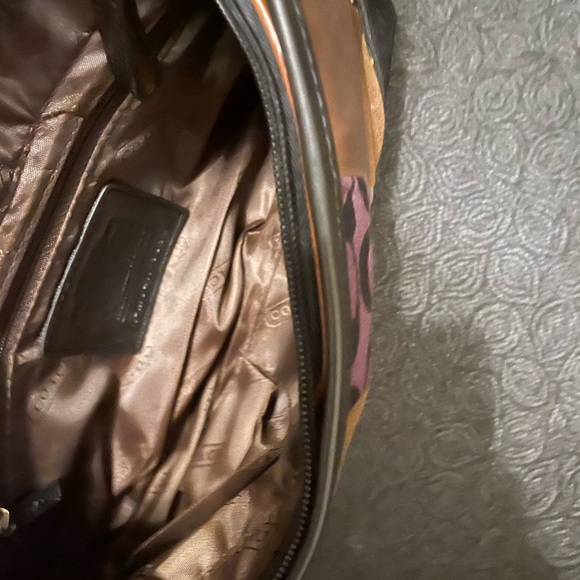 Coach authentic leather, suede and canvas bag length 12 x 2 x 6 handle leather - Picture 14 of 16